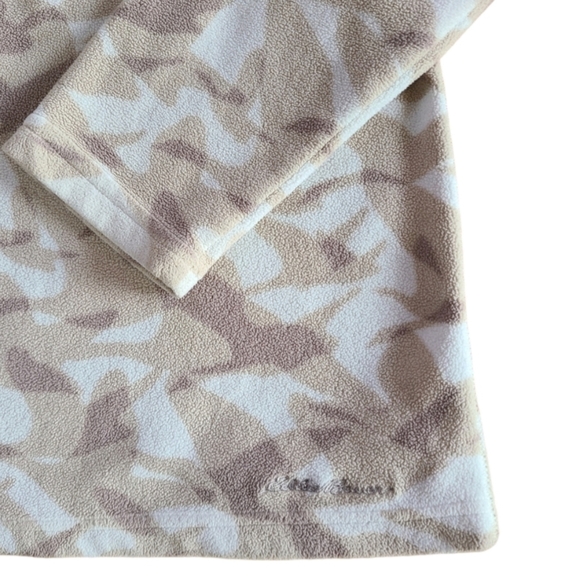 Eddie Bauer Printer 1/4 Zip Quest Fleece in Neutral Canada Goose Print - Size S - Picture 2 of 8